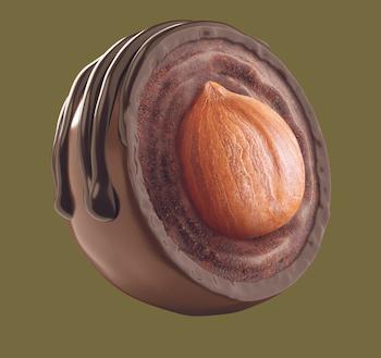 ترافل خرمایی با مغز فندقی